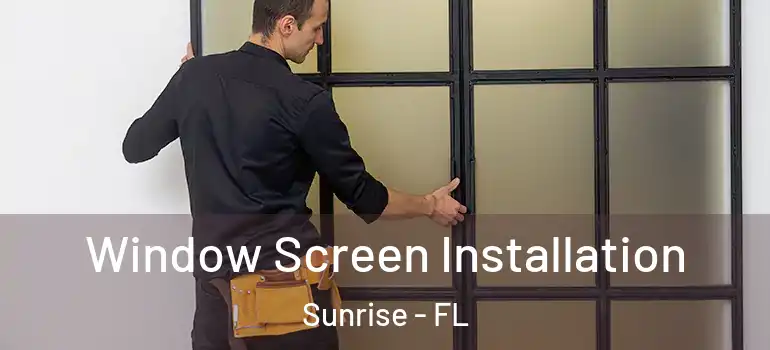  Window Screen Installation Sunrise - FL